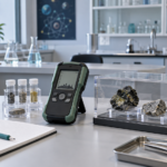 Illustration pédagogique d'un atome et d'un compteur de radioactivité pour une leçon de 3e.