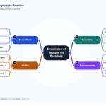 Carte mentale de Ensembles et logique en Première, synthèse du programme de mathématiques