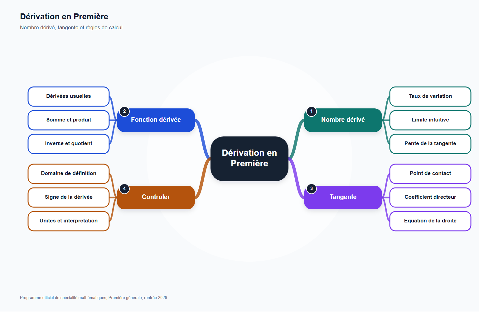 Carte mentale dérivation en première : carte mentale