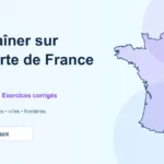 Silhouette de la France illustrant des exercices corrigés de géographie de 3e